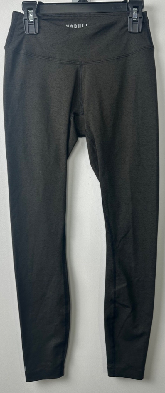 Nobull S Cropped Leggings Pants Heather Green Striped Women Fitted Athletic D45
